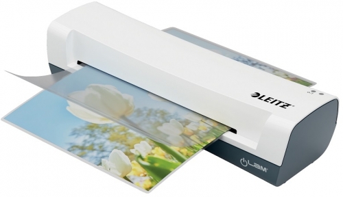 Set crafting Leitz, 4 in 1, include laminator Leitz iLAM Home A4, trimmer, rotunjitor, 5 folii laminare A4, alb